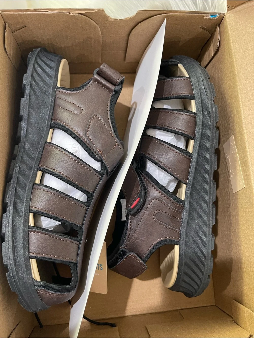 Men's Brown Fisherman Sandals with Adjustable Strap